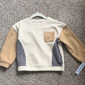 NWT Carter’s Colorblock Crewneck Sweatshirt - Cream, Tan & Gray